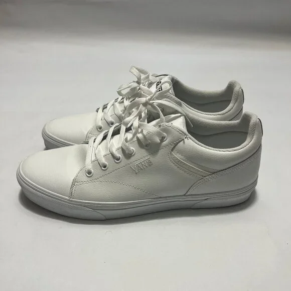 Vans White Leather "Seldan" Low Top Sneaker - Picture 6 of 14